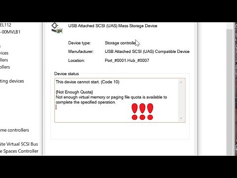 How to fix This device cannot start. (Code 10) {Not Enough Quota} Not enough virtual memory