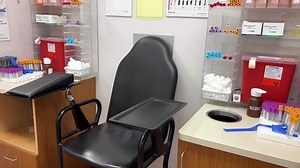 Download LifeLabs Laboratory for blood tests sitting room chair for the patient place for taking blood from the vein bottles bottles various devices sterile gloves ready for patient to find out the diagnosis