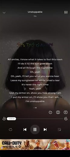 unstoppable song by Sia #unstoppable #trendingsong #lyrics #onemillionviews #fyp