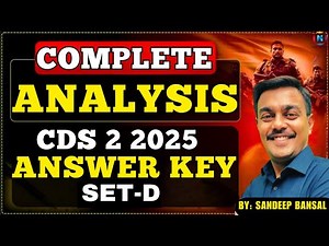 CDS 2 2025: Answer Key | GK Analysis | Set-D| Detailed Explanations |#cds22025