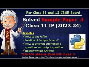 Class 11 IP Sample Paper - 3 | Class 11 Informatics Practices 2024