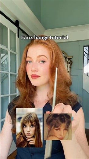 Hair hack: do this before you cut bangs✂️ Fake bangs hairstyle tutorial- Jane Birkin inspired #hair