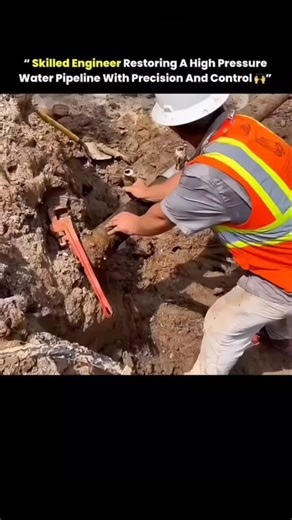 KNOWLEDGE ILLUSION on Instagram: "One wrong move here and the ground turns into a geyser 💥 Restoring a high-pressure water pipeline isn’t just repair work, it’s controlled science under pressure. Engineers must calculate flow force, pipe stress, and seal timing perfectly, because these lines can carry thousands of liters per minute. Precision tools, steady hands, and pressure control keep the water contained while the damaged section is sealed without shutting down the entire system. Craftpoint