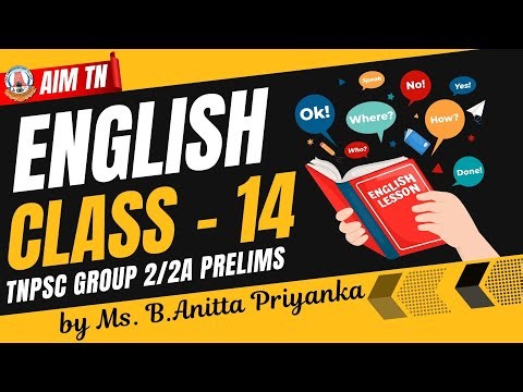 TNPSC Group 2/2A English Class - 14 | Prelims Preparation by Ms. B. Anitta Priyanka | AIM TN