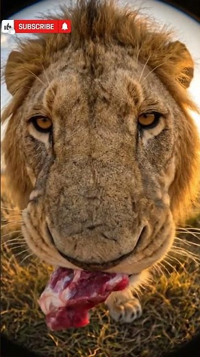 Hungry Lion Eating Meat 🦁 | Powerful Wild Animal Feeding | Wildlife Moment