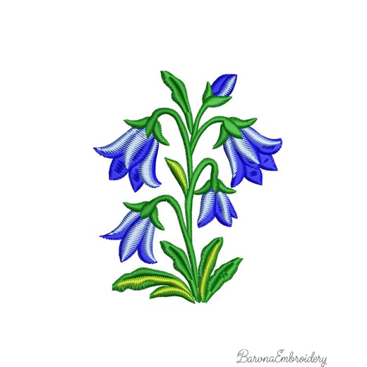 Bellflower Machine Embroidery Design, Flowers Embroidery Files (instant Download) - Etsy