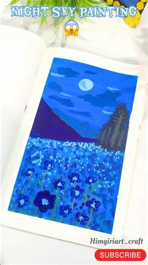 Easy Night Sky painting 😱😱😱||#shots #drawing #art #easy# biel