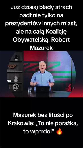 🚨Robert Mazurek brutalnie podsumował wynik referendum w Krakowie. Według publicysty odwołanie Aleksandra Miszalskiego może być początkiem politycznego efektu domina wymierzonego w Koalicję Obywatelską i rząd Donalda Tuska😁😁🤔 #Kraków #Mazurek #KO #zero #viral