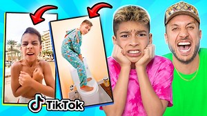 DAD Reacts to 11 Year old Son's CRINGE TIKTOKS!! 😂 | The Royalty Family