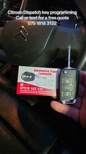 Citroen Dispatch key programming. ‪@AutomotiveTrustLocksmith‬ 075 1818 3132