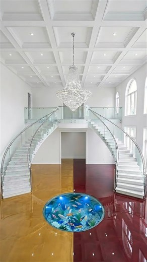 THIS LUXURY AQUARIUM FLOOR IS INCREDIBLE 😱💙 Epoxy Hall Transformation