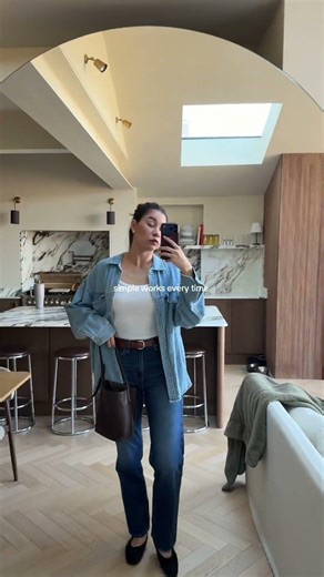 Double Denim Outfit with Brown Accessories | Easy Everyday Style