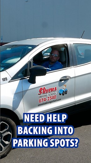 Backing into a spot doesn’t have to be scary! Here’s a little refresher on the easiest way 👏 | Stevens Driving School