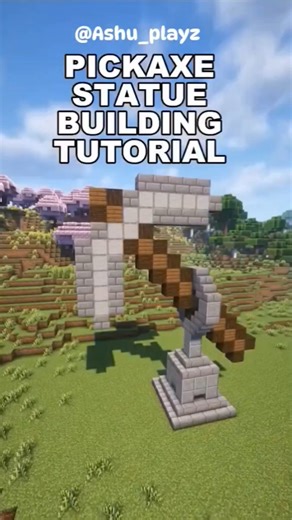Minecraft: Massive Pickaxe Statue Tutorial! ⚒️ (Step-by-Step) #minecraft