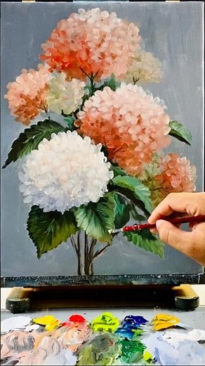 🌸 Can You Paint Flowers This Realistic? #huyhoihoaart #painting #acrylicpainting