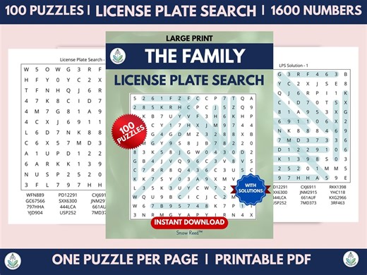 Family Number Plate Search Printable | License Plate Game PDF | Family Road Trip Gift | Car Travel Game | Family Gift - Etsy