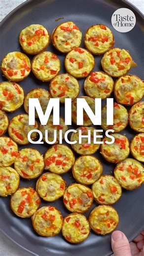 Our mini quiche recipe is perfect for brunches, appetizers or whenever you need a delicious little protein snack! | Taste of Home