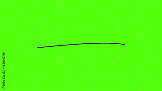 A simple black line animation moving across a bright green screen for visual effects and compositing use