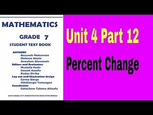 Ethiopian Grade 7 Maths 4#12 Application Of Percentage In Percent Change