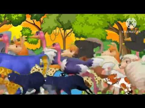 Animal stampede crossover 🐅 | animal race | animal crazy cartoon 3d | stampede green screen