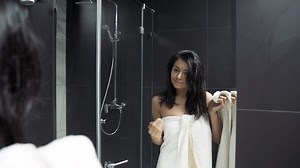 Young Woman Removing Towel Head Drying Stock Footage Video (100% Royalty-free) 1045907644 | Shutterstock