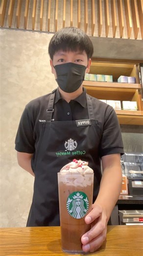 Iced Raspberry Chocolate Mousse Latte 🧊🫐🍓🍫🍦🫘#latte #starbucks #สตาร์บัคส์ #trending