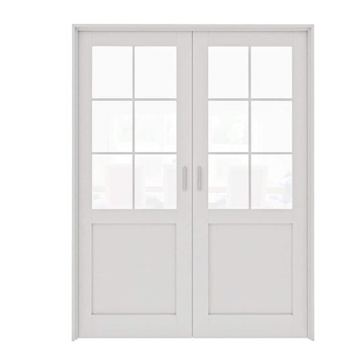 Reviews for ARK DESIGN 48 in. x 96 in. 6-Lite Universal Clear Glass White Solid Core Glass Interior Door Kit with Quick Assemble Jamb | Pg 3 - The Home Depot
