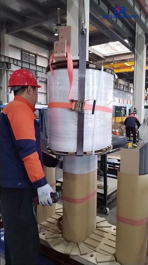 The transformer windings are assembled onto the core