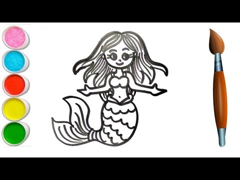 Mermaid Drawing for kids | Easy mermaid | Coloring Painting | How to draw mermaid #mermaid
