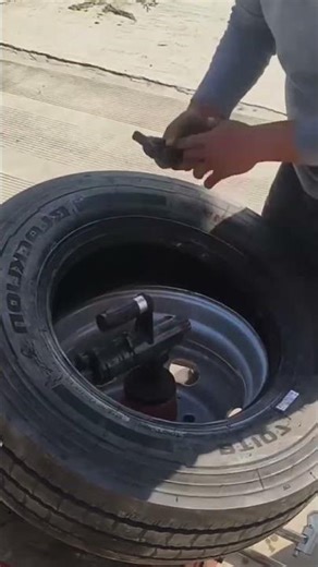 Tire Fix in Wheel #tirerepairtools #tiretips #machine