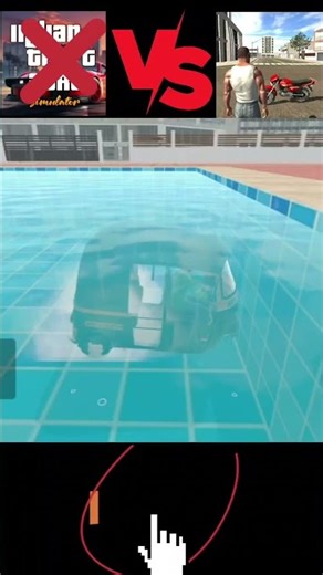 Swimming Pool Ricshaw Jump challenge💪😱#Indian Theft Aura Simulator vs #Indian Bikes Driving #shorts