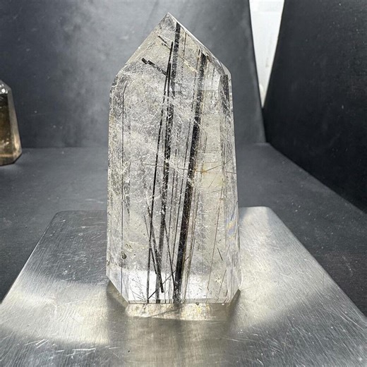 Clear Quartz Tower With Black Rutiles, Rutilated Quartz Wand, Crystal Point, 145g - Etsy