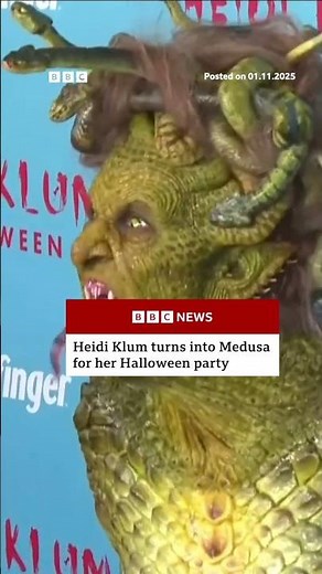 Heidi Klum turns into Medusa for Halloween. #HeidiKlum #Medusa #BBCNews