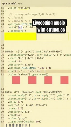 Random sample jam livecoded in strudel.cc #algorave #livecoding #strudelcc #techno #javascript