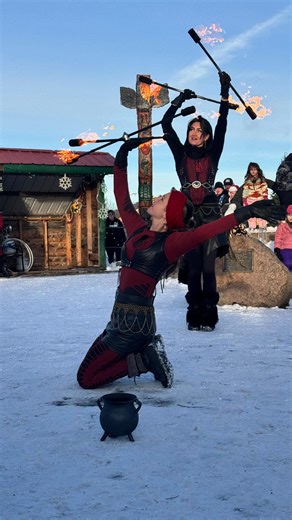 How fun is this?! Every year our fire dancers dazzle the crowd with their incredible twirling. It’s absolutely beautiful to watch, and they make our town feel even more magical and fun. ❤️💫 Check out Fire & Co for any of your upcoming performances | Old Forge Events