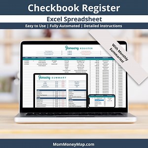 Checkbook Register With Monthly Summaries Excel Spreadsheet Template, Digital Account Transaction Tracker Template, Check Register Ledger - Etsy