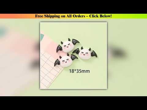 8Pcs New Resin Cartoon Halloween Bats, Cats, Ghosts Series Flat Back Cabochons Scrapbooking DIY