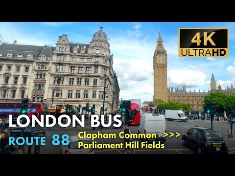 London Bus Ride, Route 88, Double Decker, 4K Virtual Tour.