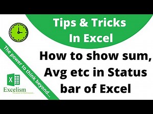 How to show sum in Side lower bar of Excel | Excel Tips and Tricks