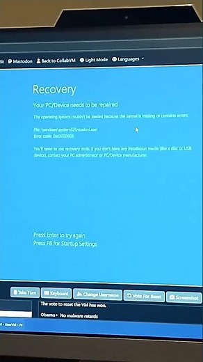 Using a recovery mode on a Windows 10 Technical Preview Build 9888 on a VM! #windowsserver2016