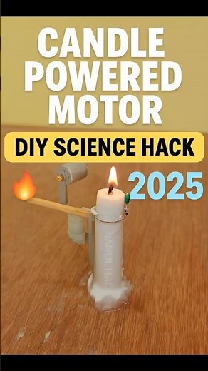 Candle Powered Motor Experiment | Amazing DIY Science Hack 2025 #dcmotor #experiment