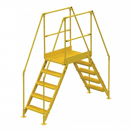 Vestil 23 1/2" x 36" 5-Step Steel Crossover Ladder COL-5-46-23 - 500 lb. Capacity
