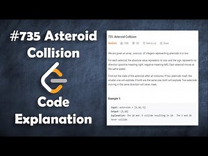 Asteroid Collision | Live Coding with Explanation | Leetcode#735