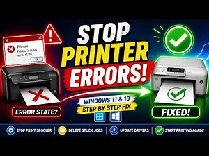 How to Fix Printer in Error State on Windows 10 & 11 (Step-by-Step) | Not Printing Problem Solved