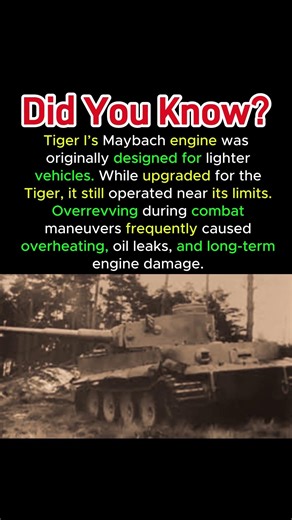Tiger I Engine Was Originally Built for Lighter Vehicles #TigerITank #TankEngine #WWII #Military