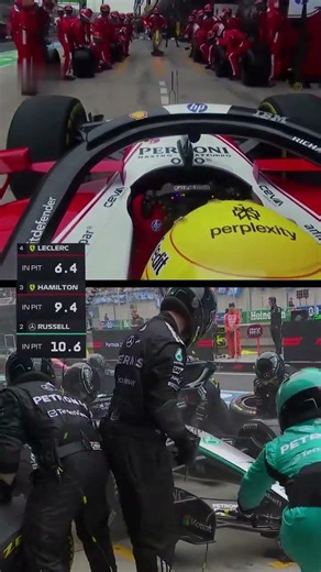 Hamilton e o espetacular pit stop da Ferrari⏱️ #shorts