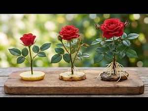 Just 1 slice of potato! The rose suddenly took root and sprouted overnight.