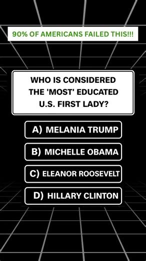 Who Is Considered The “Most” Educated U.S. First Lady? #quiz #QuizTime #fun #noblequiz #fblifestyle | Epic Quizzer