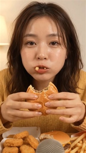 McDonald's Chicken Nuggets & Burger Mukbang ASMR 🍔🍟 No Talking
