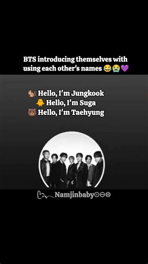 BTS introducing themselves with using each other's names 😂😭💜 #bts #bts_swim #bangtansonyeondan